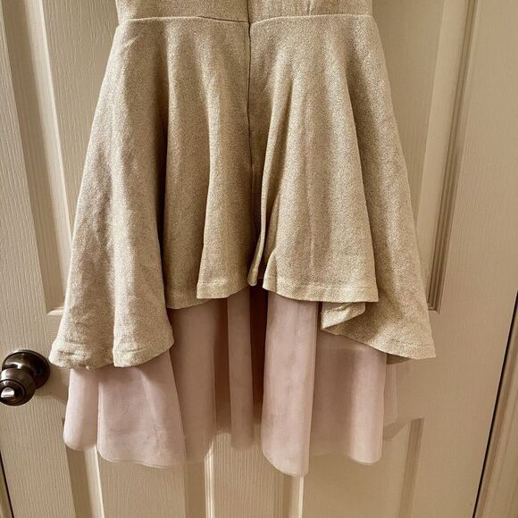 Joyfolie Roselyn Petticoat Dress in Gold Tulle Hi-Low Mia Joy Girls Size 5 - Picture 14 of 15